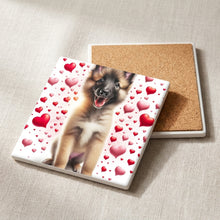 Belgian Tervuren ceramic coasters set of 4, cork back