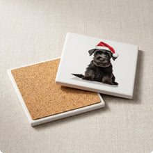 Giant Schnauzer Puppy ceramic coasters set of 4, cork back