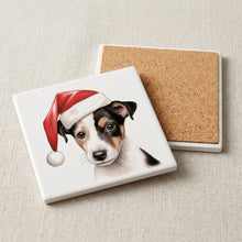 Smooth Fox Terrier Puppy Drawing ceramic coasters set of 4, cork back