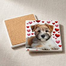 Russell Terrier ceramic coasters set of 4, cork back