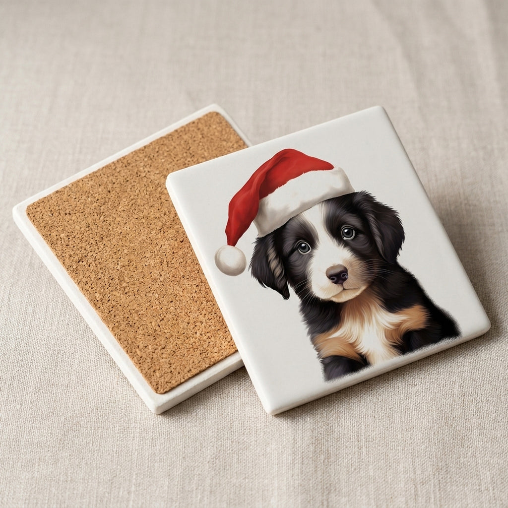 Lagotto Romagnolo Puppy Drawing ceramic coasters set of 4, cork back