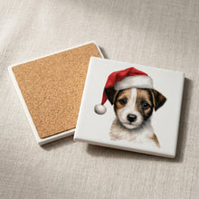 Russell Terrier Puppy Drawing ceramic coasters set of 4, cork back