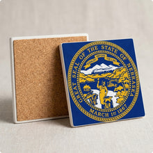 Nebraska State Flag ceramic coasters set of 4, cork back