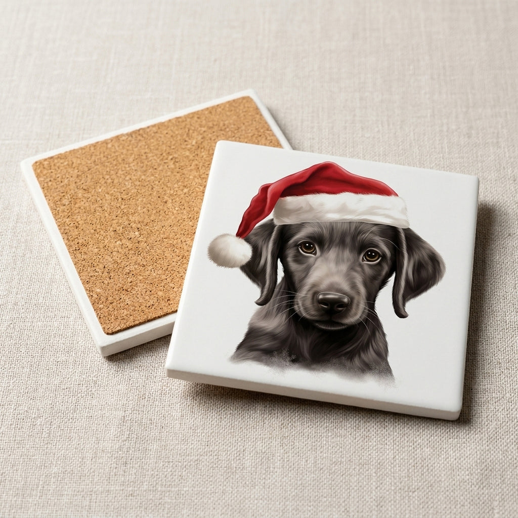 Sloughi Puppy Drawing ceramic coasters set of 4, cork back