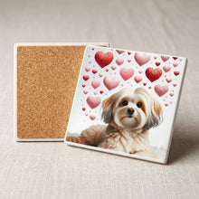 Havanese ceramic coasters set of 4, cork back