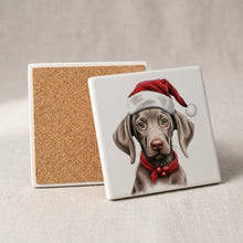 Weimaraner Puppy Drawing ceramic coasters set of 4, cork back