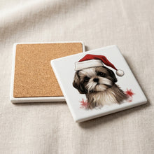 Shih Tzu Puppy Drawing ceramic coasters set of 4, cork back