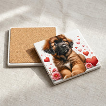 Leonberger ceramic coasters set of 4, cork back