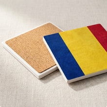 Romania Flag Pride ceramic coasters set of 4, cork back
