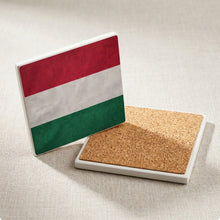 Hungary Flag Pride ceramic coasters set of 4, cork back