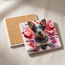 Australian Cattle Dog ceramic coasters set of 4, cork back