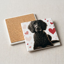 Standard Poodle ceramic coasters set of 4, cork back