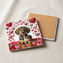 Beagle ceramic coasters set of 4, cork back