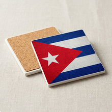 Cuba Flag Pride ceramic coasters set of 4, cork back
