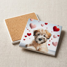Soft Coated Wheaten Terrier ceramic coasters set of 4, cork back