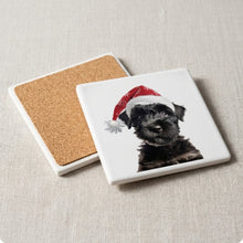 Kerry Blue Terrier Puppy ceramic coasters set of 4, cork back
