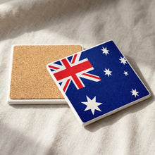 Australia Flag Pride ceramic coasters set of 4, cork back