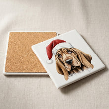 Bloodhound Puppy Drawing ceramic coasters set of 4, cork back