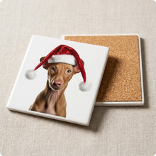 Pharaoh Hound Puppy ceramic coasters set of 4, cork back
