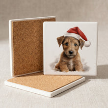 Irish Terrier Puppy Drawing ceramic coasters set of 4, cork back