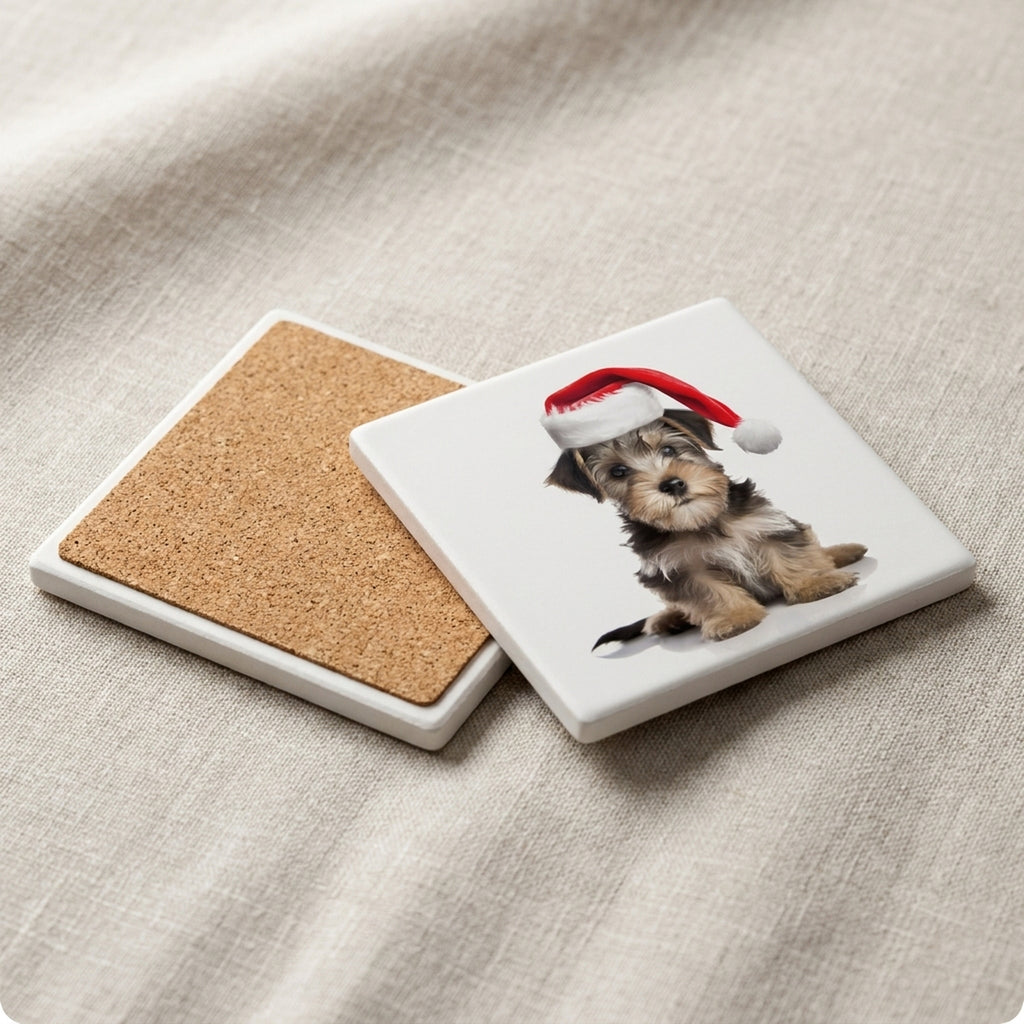 American Hairless Terrier ceramic coasters set of 4, cork back