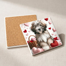 Havanese ceramic coasters set of 4, cork back