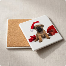 Border Terrier Puppy ceramic coasters set of 4, cork back