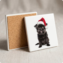 Affenpinscher ceramic coasters set of 4, cork back