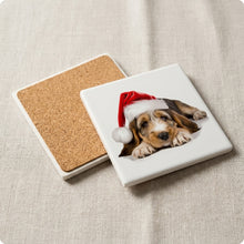 Grand Basset Griffon Vendéen Puppy ceramic coasters set of 4, cork back