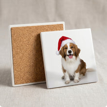 Kooikerhondje ceramic coasters set of 4, cork back