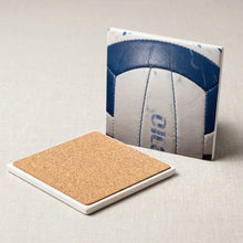 Volleyball ceramic coasters set of 4, cork back