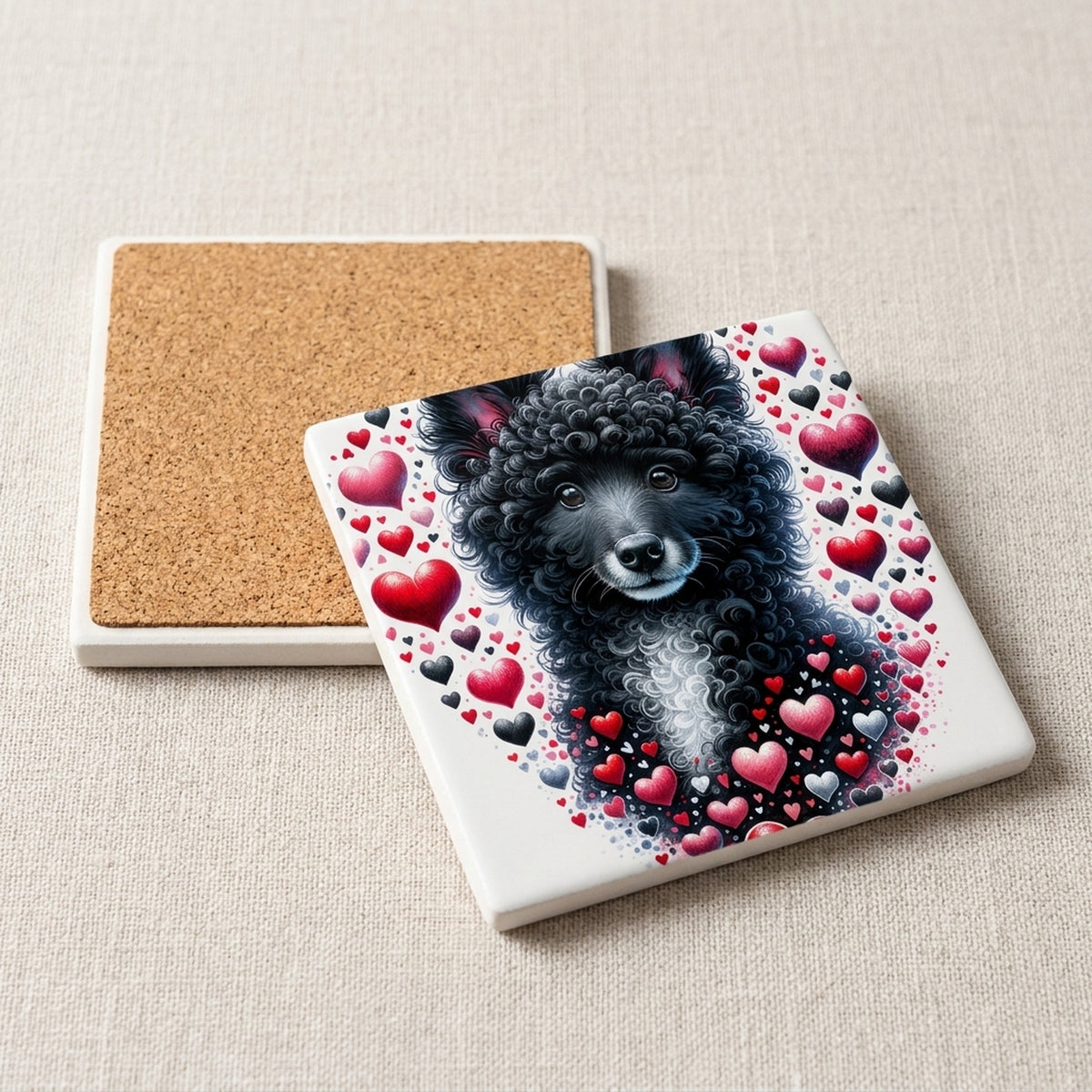 Mudi ceramic coasters set of 4, cork back