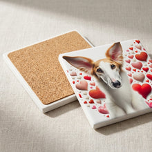 Borzoi ceramic coasters set of 4, cork back