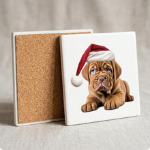 Dogue de Bordeaux Puppy Drawing ceramic coasters set of 4, cork back