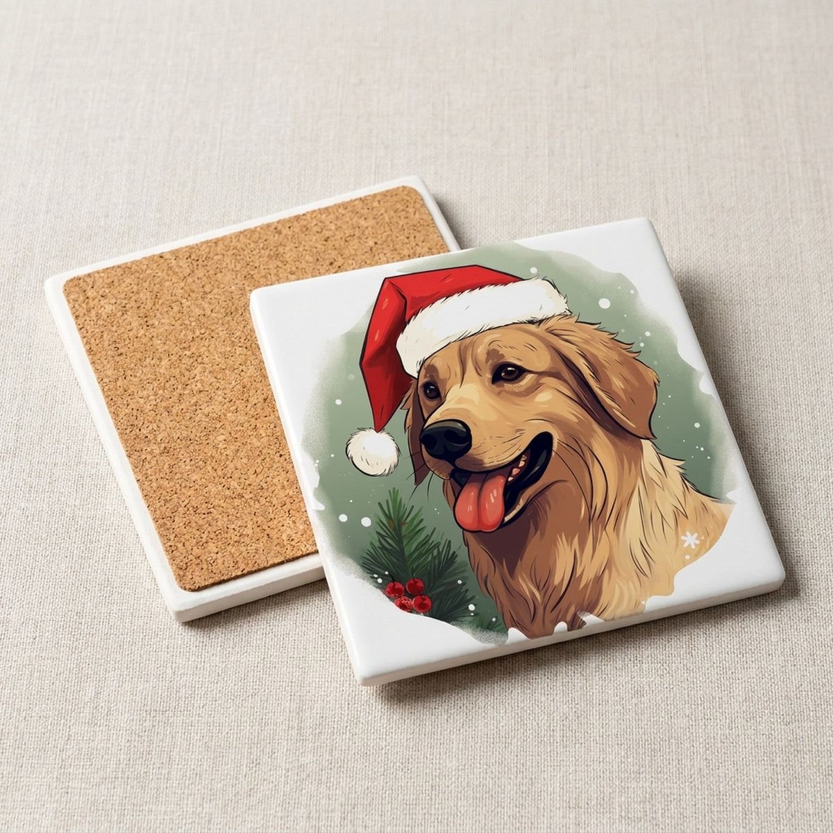 Chinook ceramic coasters set of 4, cork back