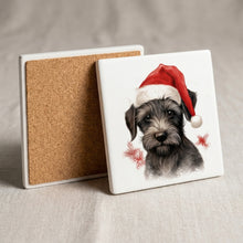 Cesky Terrier Puppy Drawing ceramic coasters set of 4, cork back