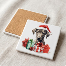 Azawakh Puppy Drawing ceramic coasters set of 4, cork back