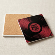 Vinyl Record ceramic coasters set of 4, cork back
