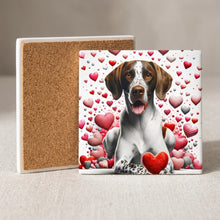 German Shorthaired Pointer ceramic coasters set of 4, cork back