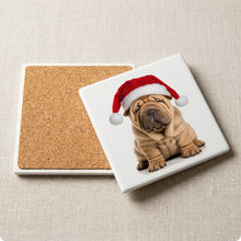 Chinese Shar-Pei ceramic coasters set of 4, cork back
