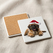 Leonberger ceramic coasters set of 4, cork back