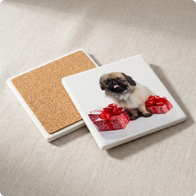 Pekingese ceramic coasters set of 4, cork back