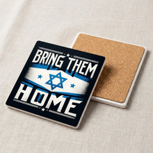 Blue Star Banner ceramic coasters set of 4, cork back