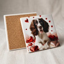 English Springer Spaniel ceramic coasters set of 4, cork back