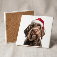 Wirehaired Pointing Griffon ceramic coasters set of 4, cork back