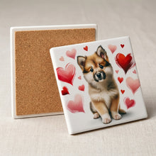 Icelandic Sheepdog ceramic coasters set of 4, cork back