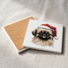 Pekingese Puppy Drawing ceramic coasters set of 4, cork back