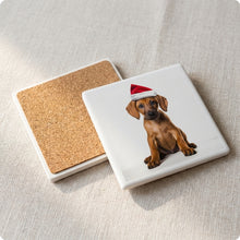 Rhodesian Ridgeback Puppy ceramic coasters set of 4, cork back
