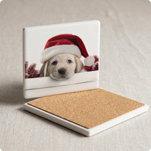 Great Pyrenees Puppy ceramic coasters set of 4, cork back