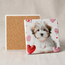 Havanese ceramic coasters set of 4, cork back